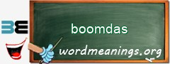 WordMeaning blackboard for boomdas